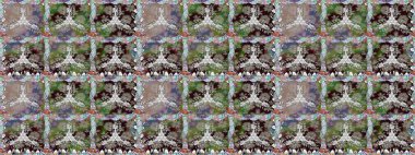 Gri renkli çiçekler. Raster illüstrasyonunda kusursuz çiçek deseni.