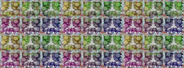 Güzel kumaş deseni. Çiçekler, dallar, bitkiler ve çiçekler. El çizimi. Raster illüstrasyonu.