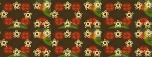 Çiçeksiz desenli, suluboya elle çizilmiş elementler. Parlak renkli fantezi çiçekleri, yapraklar, turuncu, yeşil ve kahverengi renkli tomurcuklar, turuncu, yeşil ve kahverengi.