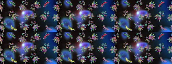 Parlak çiçekli kolaj çiçekleri mavi, gri ve siyah. Çiçekli zambaklar kusursuz bir arka plan. Çiçek tasarımı için inanılmaz kolaj cennet tarzı..