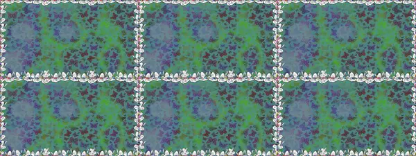 Raster. Yeşil ve mavi arka planda renksiz bir kelebek deseni. Yeşil ve mavi renkli resim. Karala, karala, karala.