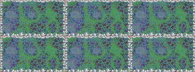 Raster. Yeşil ve mavi arka planda renksiz bir kelebek deseni. Yeşil ve mavi renkli resim. Karala, karala, karala.