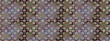 Suluboya kusursuz desen. Çiçek izi. Suluboya tarzında nötr renkler üzerine çiçekler.