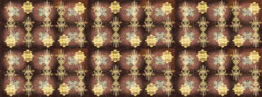 Güzel dekorasyon. Kışın sembolü. Raster illüstrasyon kar taneleri. Kahverengi, bej ve sarı renklerde suluboya kar taneleri.