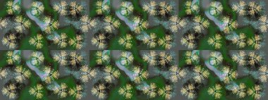 Noel ve yeni yıl moda baskıları için tatil tasarımı. Raster illüstrasyonu. Yeşil, gri ve nötr kar taneleri. Kar tanelerinin soyut arkaplanlı Noel deseni.