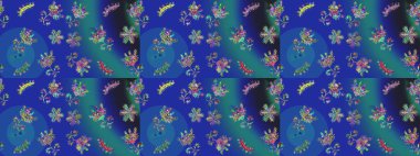 Mavi, yeşil ve mor renkli suluboya kar taneleri. Kışın sembolü. Raster illüstrasyon kar taneleri. Güzel dekorasyon.