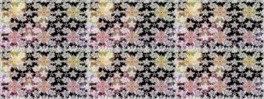 Patlayan çiçekler soyut olarak yerleştirilmiş. Raster deseni. Tarafsız renklerde bahar çiçekleri. Raster illüstrasyonu.