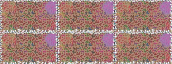 Bej ve nötr arkaplan üzerine bir resim. Kumaş, tekstil, baskı ve davetiye örnekleri. Kusursuz. Raster. Kelebek deseni.