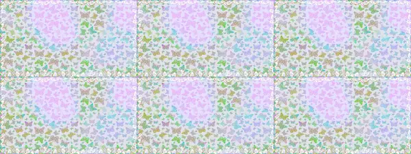 Gri ve nötr arkaplan üzerine dekorasyon. Raster illüstrasyonu. Renkli kelebeklerin kusursuz arka planı.