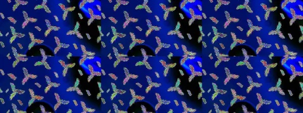 Raster illüstrasyonu. Soyut kış mavisi, siyah ve yeşil süs. Renkli arka planda izole tatlı kar taneleri. Yuvarlak raster kar tanesi. Güzel kar tanesi..