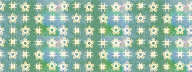 Çiçek arkaplan. Çiçek duvar kâğıdı. Raster illüstrasyonu. Yeşil renkli şirin tekstil. Renkli, pürüzsüz desen.