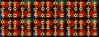 Kristal kar taneleri kahverengi, kırmızı ve siyah renklerde. Raster illüstrasyonu.