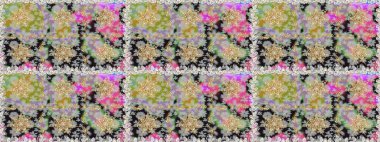 Raster illüstrasyonu. Gri renklerde ve altın elementlerle klasik, pürüzsüz desen.