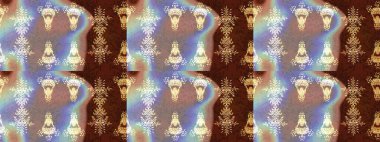 Noel ve yeni yıl moda baskıları için tatil tasarımı. Renkler. Kar tanelerinin soyut arkaplanlı Noel şablonu. Kahverengi, nötr ve bej kar taneleri. Raster illüstrasyonu.