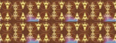 Raster Noel soyut renkli arka plan ve tatlı kar tanesi. Farklı kar taneleri toplayıcısı, kahverengi ve sarı renklerde kış elementleri..