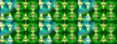 Süslü kumaş deseni. Renkli Bahar Teması eskiz kalıbı. Raster illüstrasyonundaki çiçek desenli çizim. Düz Çiçek Elementleri Tasarımı.