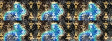 Sevimli çiçek raster deseni. Renkli Yaz Temalı eskiz kalıbı. Düz Çiçek Elementleri Tasarımı. Gri, mavi ve kahverengi renkte çiçekler.