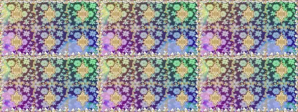 Altın desenli çiçek dekoru. Davetiyeler, kartlar, web sayfası için Raster illüstrasyon. Çizgi sanatı tasarım şablonu için kusursuz sınır. Tarafsız renklerde altın element. Doğu tarzı ögesi.