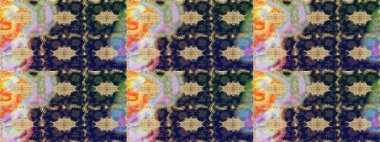 Düz elle çizilmiş klasik koleksiyon. Altın elementlerle mavi renklerde altın desen. Arkaplan, kumaş, altın duvar kağıdı. Raster altın eskiz deseni.