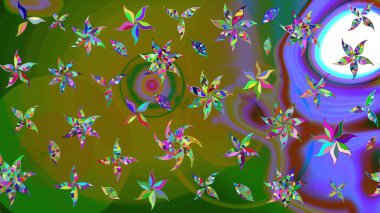 Çiçekli bahar çiçekleri. Moda baskıları için zarif bir şablon. Küçük renkli çiçekler. Küçük çiçekte güzel bir desen. Motley illüstrasyonu.