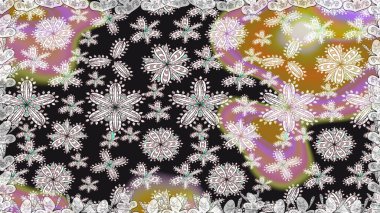 Gri renklerde. Soyut çiçek desensiz arkaplan. Küçük çiçekteki sevimli çiçek deseni. Raster illüstrasyonu. Raster deseni.