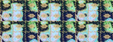 Damask altın soyut çiçek deseni mavi renkte. Süslü dekorasyon. Raster illüstrasyonu.