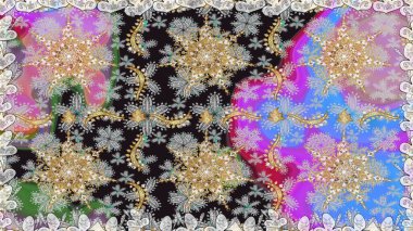 Raster altın pürüzsüz desen. Gri renklerde kusursuz desen. Kusursuz altın desenli bukleler. Doğu tarzında altın elementler arabesk.