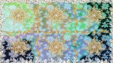 Klasik raster sarısı, kusursuz desen. Çiçek süsü kumaş deseni, cam, çiçek desenli altın elementli, nötr renklerde metal..