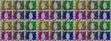 Düz Çiçek Elementleri Tasarımı. Çiçekli, kusursuz bir arkaplan. Renkli Bahar Temalı Kusursuz Arkaplan. Çocuk stili.