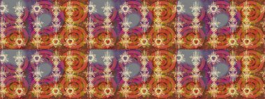 Kış. Renkli arka plan üzerinde izole suluboya kar taneleri. Kış sembolü. Raster illüstrasyon.