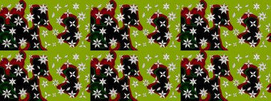 Eskiz stili yeşil renkler. Şirin karalamalı çiçek desenli çizim. El yapımı çiçek ve bitki koleksiyonu. Raster illüstrasyonu. Raster illüstrasyonu.