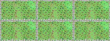 Çocuk kelebeklerin pürüzsüz deseni. Çocuk için Raster Moda Kelebekleri duvar kağıdı. Yeşil arka planda güzel renkli kelebekler..