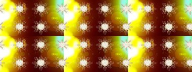 Altın kar taneleri. Kar tanelerinin soyut arkaplanlı Noel şablonu. Noel ve yeni yıl moda baskıları için tatil tasarımı. Raster illüstrasyonu.