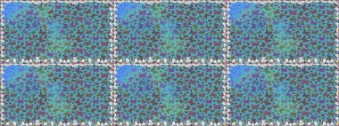 Mavi, kahverengi ve gri renkte, mükemmel, pürüzsüz bir kelebek örtüsü. Raster illüstrasyonu. Çizim, karalama, karalama. Giysi kumaşı için böcek dokusu parçası tekrarlanıyor. Sonsuz. Bahar Kelebeği teması.