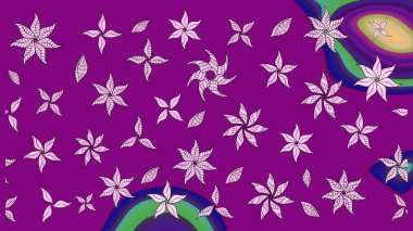 Şirin çiçekler. Raster Moda kumaş deseni. Çizgi çizimi deseni.