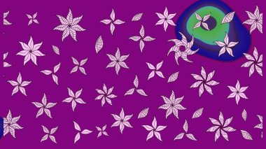 Hediye ambalaj kağıdı, tebrik kartları, posterler ve pankart tasarımı. Mor renkli çiçekler. Raster düz çiçek çizim deseni.