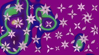 Mor renkli çiçekler. Kumaş desenli papatya çiçekleri ayrıntıları.