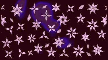 Raster illüstrasyonu. Kahverengi renkli çiçekler. Çiçek desenli eskiz, vuruşlar, sıçramalar, yaz çiçekleri..