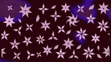 Çiçek izi. Suluboya çizim kalıbı. Suluboya tarzında kahverengi renkte çiçekler.