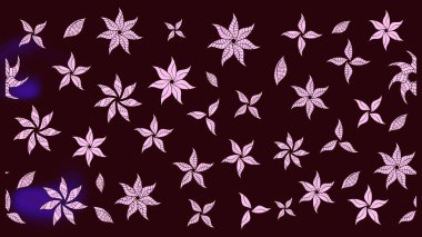 Şirin çiçek elementleri. Kahverengi renkli çiçekler. Robot resim. Raster illüstrasyonu.