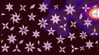 Millefleur 'lar. Küçük kahverengi çiçekli oldukça eski bir besin torbası deseni. Tekstil, kumaş, kapaklar, duvar kağıtları, baskı, paket, koleksiyon defteri, örgü, dekupaj için çiçek arkaplanı..