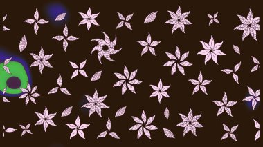 Renkli Bahar Teması eskiz kalıbı. Çiçekli çizim şekli. Kahverengi renkli çiçekler. Düz Çiçek Elementleri Tasarımı.