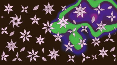 Kahverengi renkli çiçek desenli eskiz, el yapımı papatyalar, papatyalar. Tekrar eden çiçek arkaplanı, zarif kahverengi çiçek duvar kağıdı..