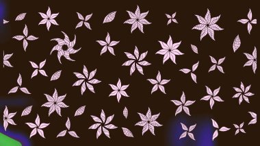 Kahverengi renkli çiçekler. Raster düz çiçek çizim deseni. Tasarım hediye paketi, tebrik kartları, posterler ve afiş tasarımı.