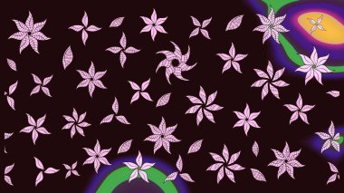 Çiçek desenli eskiz. Gömlek baskısı için çiçek boyası. Kahverengi renkte çiçekler.