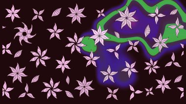 Raster illüstrasyonu. Kahverengi renklerde. Kahverengi renkte kahverengi papatya deseni.