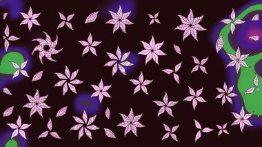 Raster illüstrasyonu. Küçük çaplı çiçeklerdeki basit şirin desenler. Tekstil veya kitap kapakları, imalat, duvar kağıtları, baskı, hediye paketi ve yapıştırma kitabı için çiçek eskiz geçmişi.