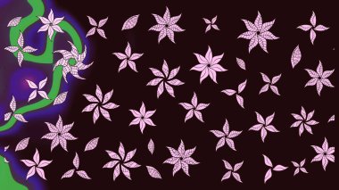 Yumuşak, yaz çiçekli arka plan. Çiçekli karalama şeklinde Raster çiçek deseni. Kahverengi renkte çiçekler.