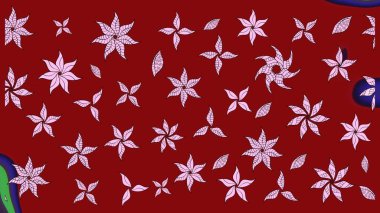 Çiçekli karalama şeklinde Raster çiçek deseni. Kırmızı renkte çiçekler. Nazikçe, güzel çiçek arkaplanı..