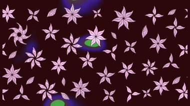 Renkli Bahar Teması eskiz kalıbı. Kahverengi renkli çiçekler. Çiçekli çizim şekli. Düz Çiçek Elementleri Tasarımı.